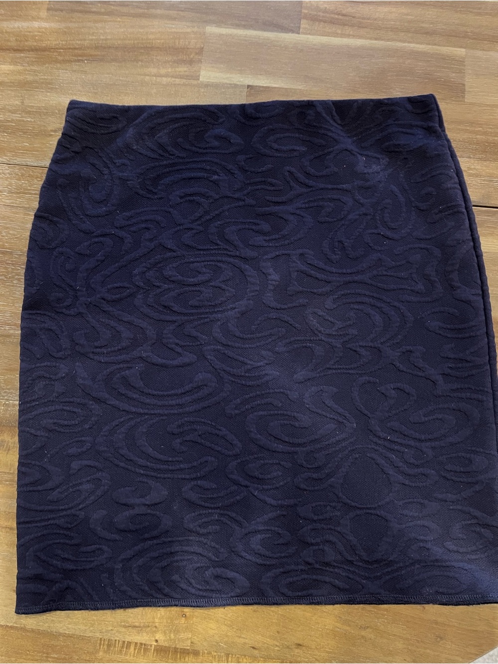 LOFT Navy Textured Pencil Skirt